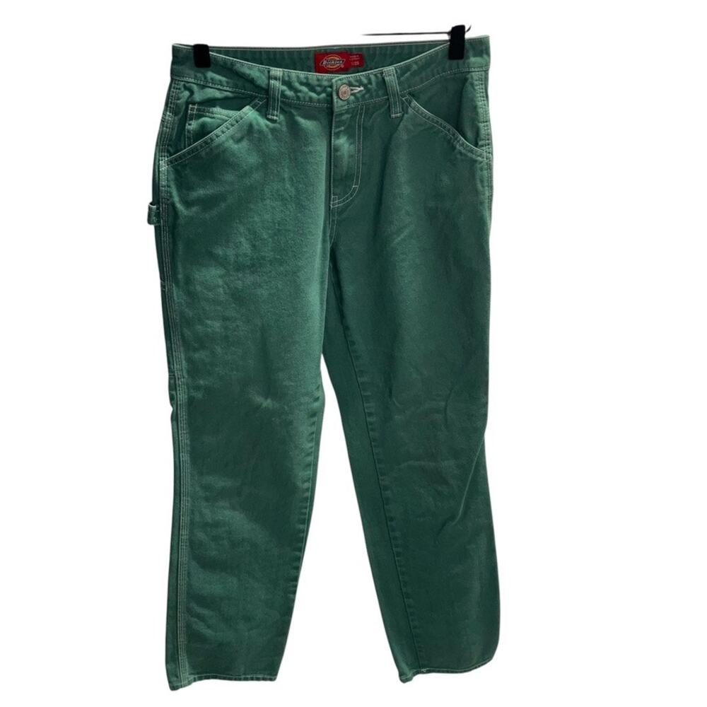 Dickies Carpenter‎ Pants Juniors 1/25 Green Cargo Utility Grunge Mid-Rise
